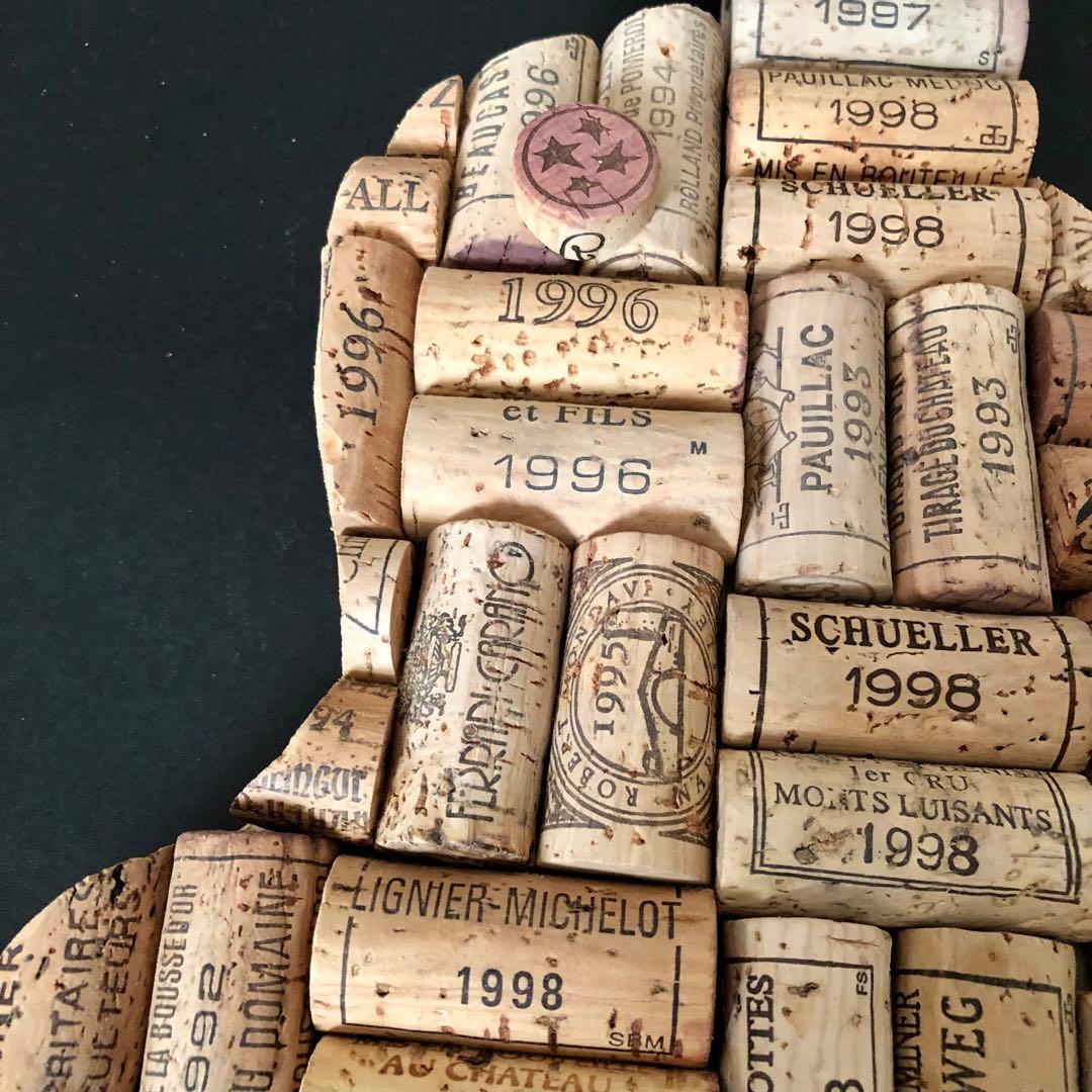 ヴィンテージワインコルク　 コルクアート エレキギター　ハンドメイド　インテリア