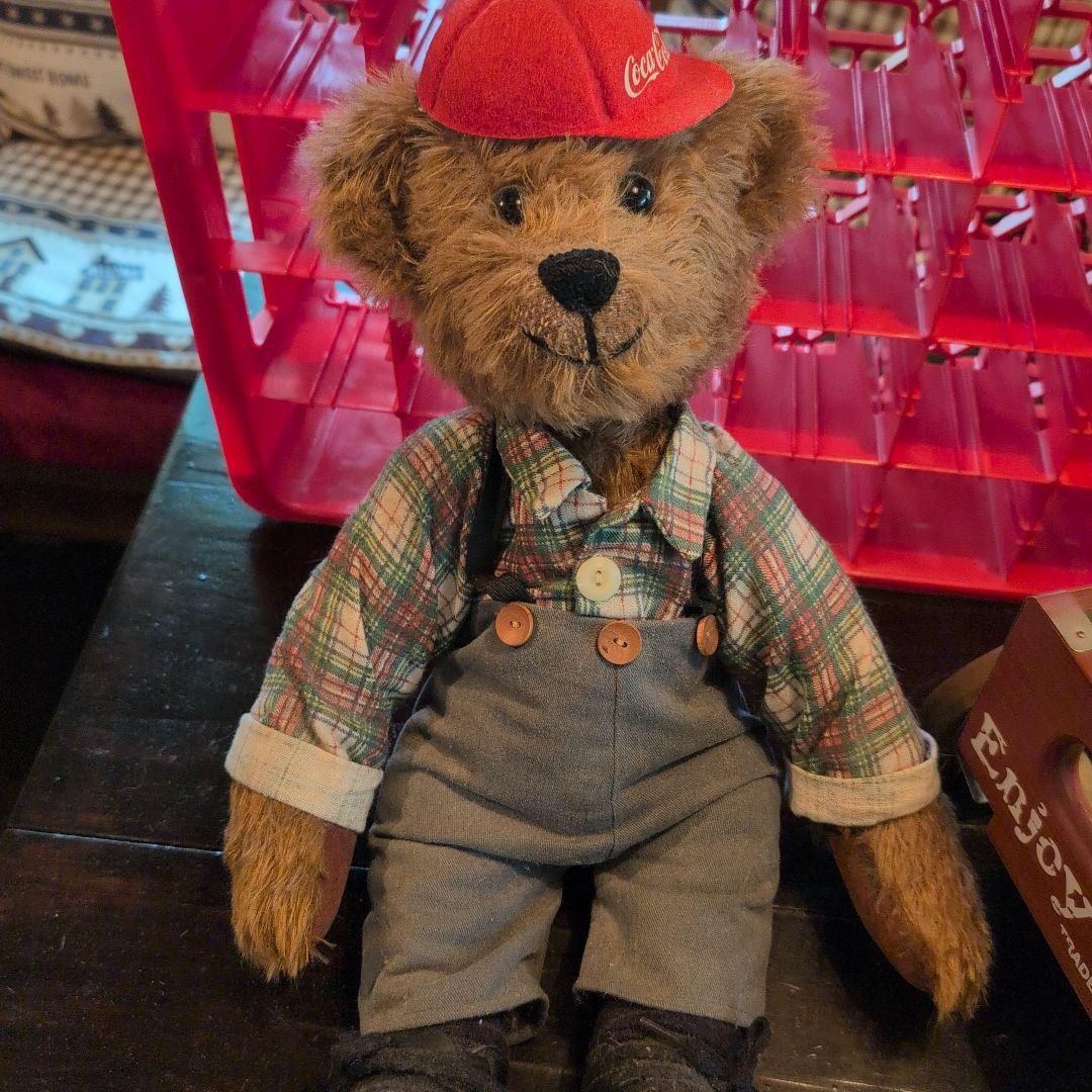 コカ・コーラオリジナルテディベア　木製カート付き