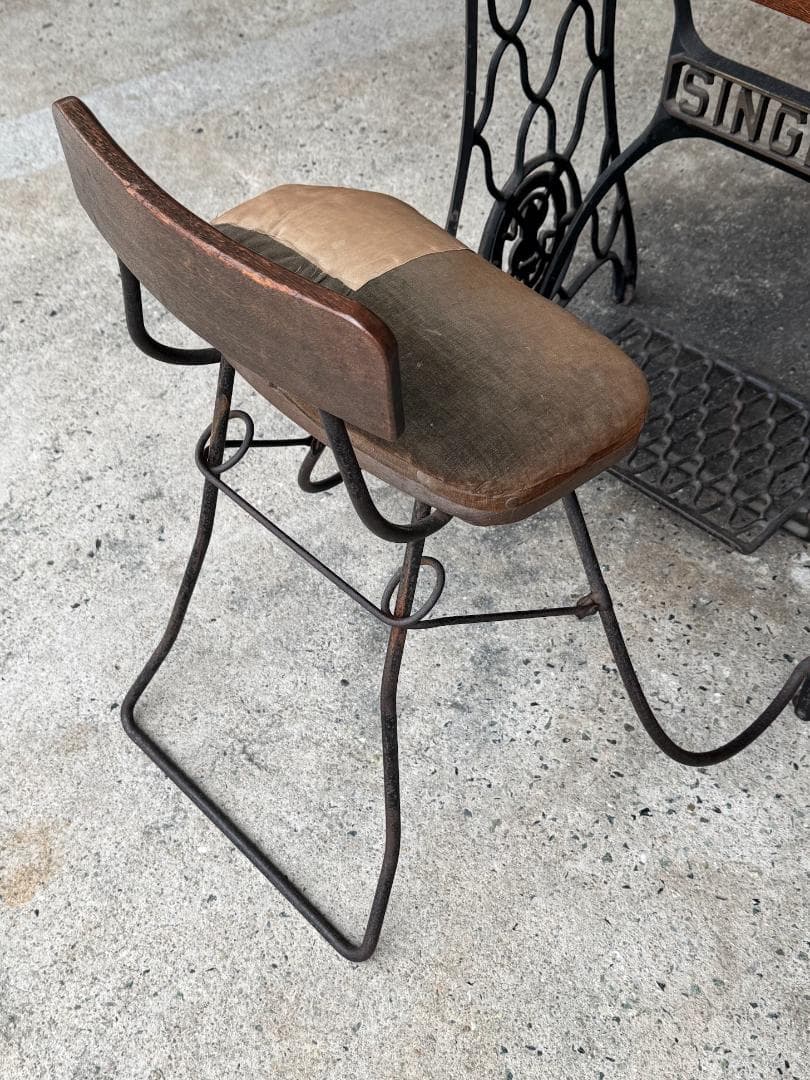 ◆超希少◆シンガーミシン専用チェア付　アンティーク　ミシンなし　作業台　テーブル
