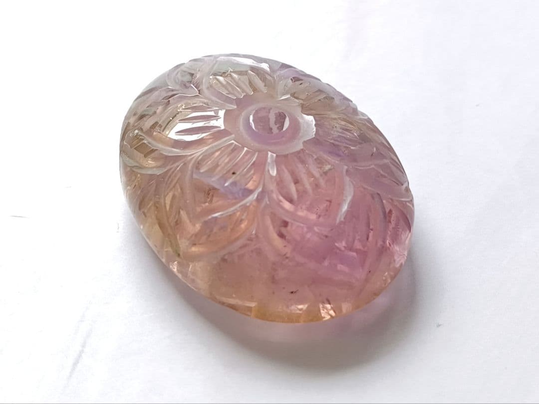 【希少70ct】アメトリン　原石　ルース　カービング ストーン