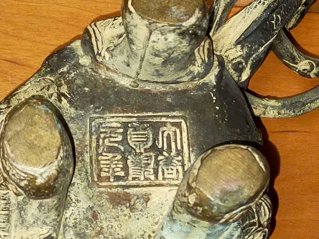 ♥とても古い　銅製　大香炉　在銘　骨董品