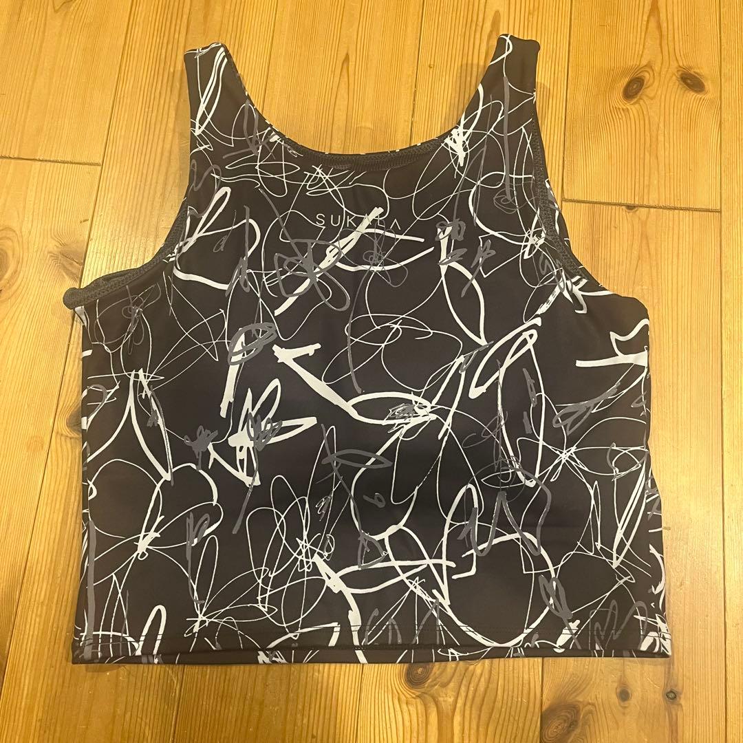 Lava Sukala ヨガウェア リボンフラワープリント　3点セット　ブラック