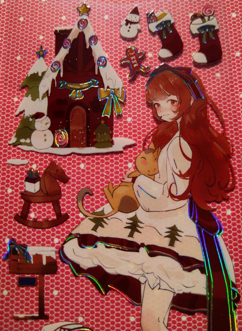 J75＃雪夜赠礼(镭射银)不睡觉切り売り海外人物マステ女の子