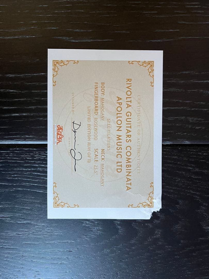 D*K様 Rivolta Guitars Apollon LTD