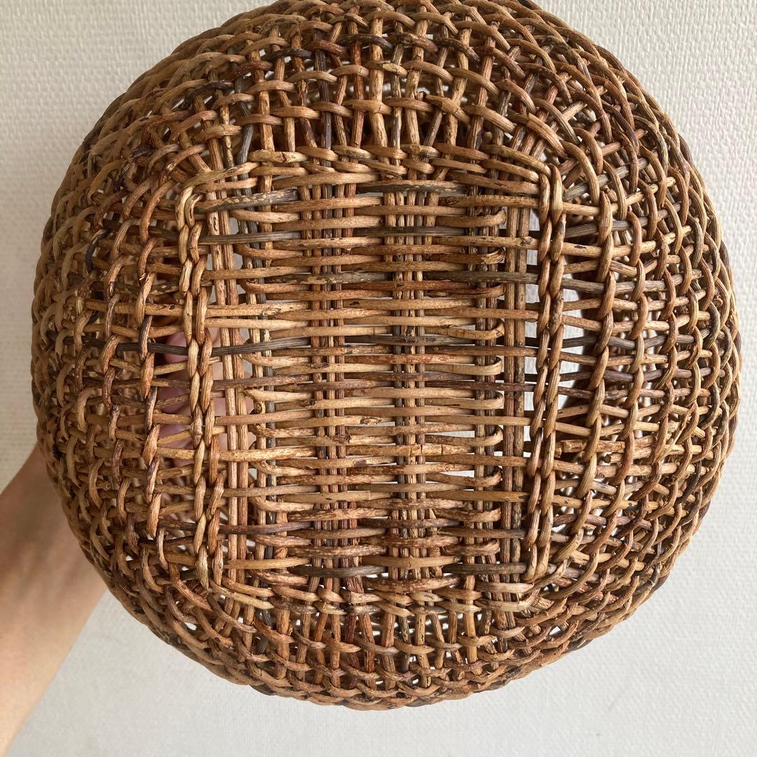 人気作家　中川原信一　あけび籠　丸型　希少品　民藝