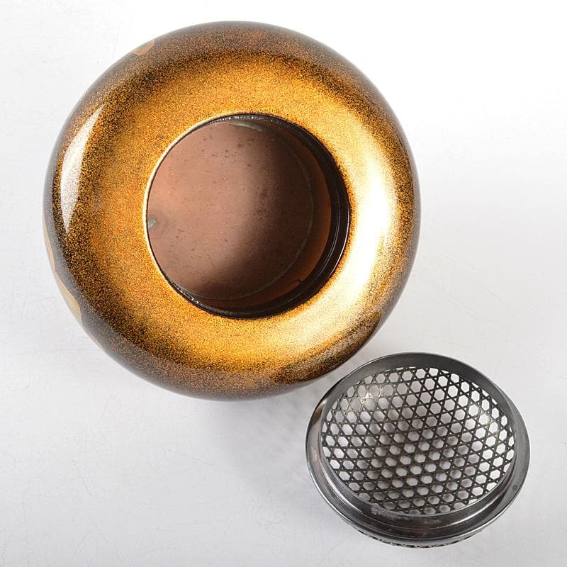 専用　輪島塗　山水蒔絵　三足香炉　純銀火屋　約61g　H　R5626