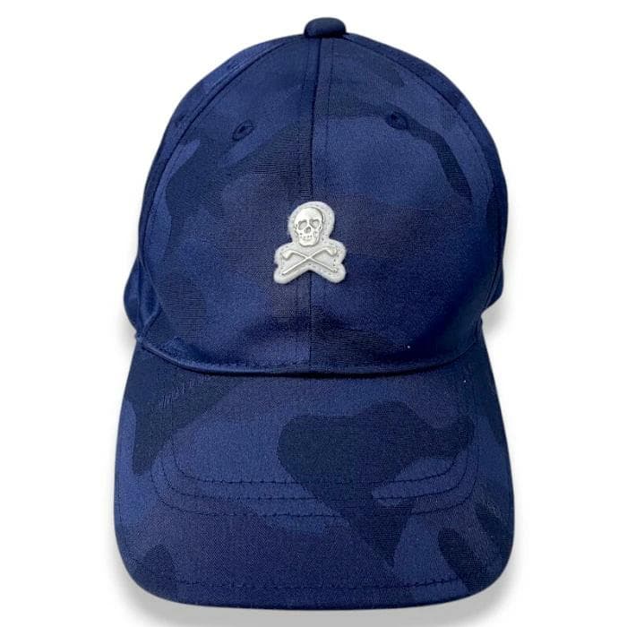 超美品 マーク＆ロナ カモフラ 髑髏 スカルワッペン キャップ 帽子 ゴルフ