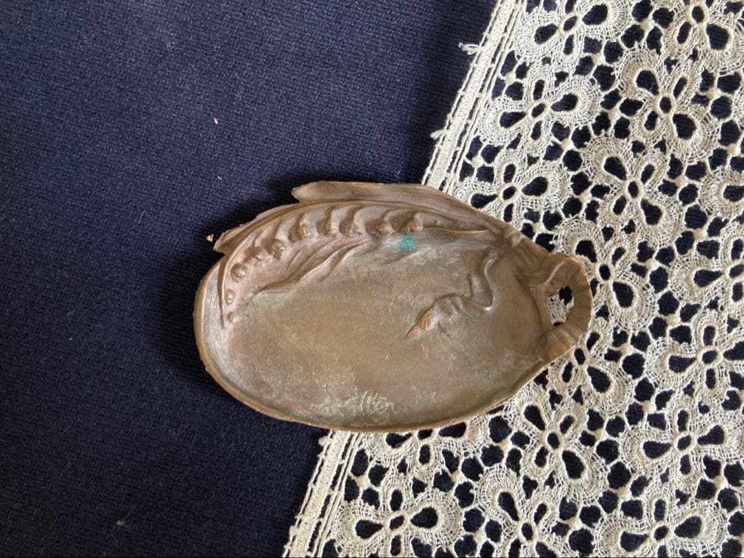 すずらんのモチーフ ブロンズ製ビィドポッシュ フランス アンティーク