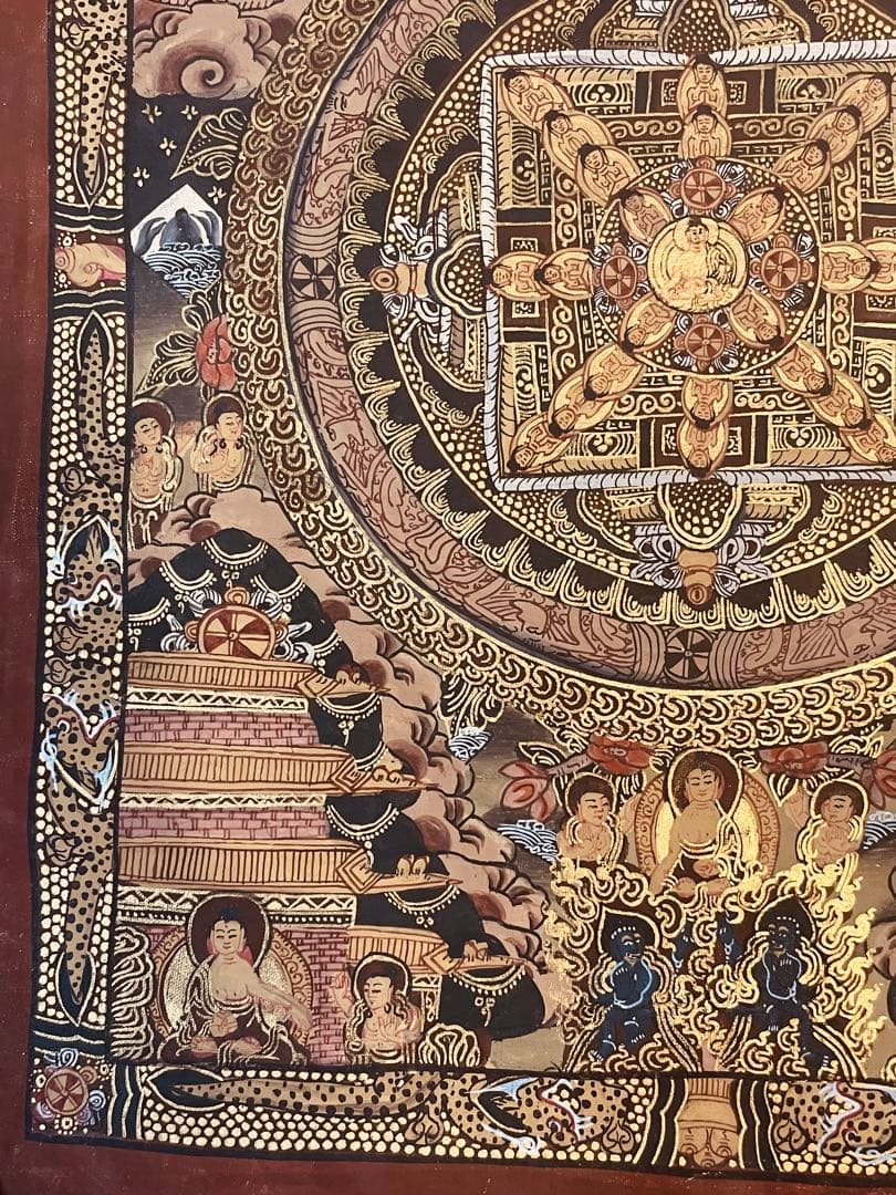 チベット密教 手描き曼荼羅（マンダラ）タンカ【新品・一点物】肉筆画 13