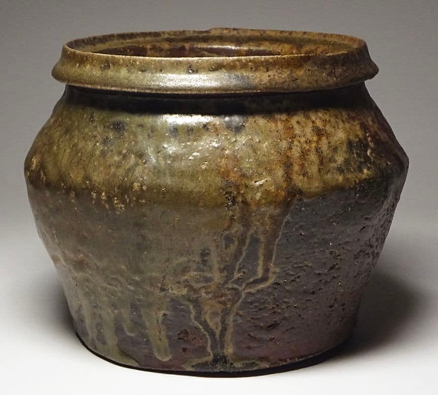 【鎌倉時代後期1185年〜1333年】国焼茶陶 常滑不識壷 水指 時代箱 茶道具