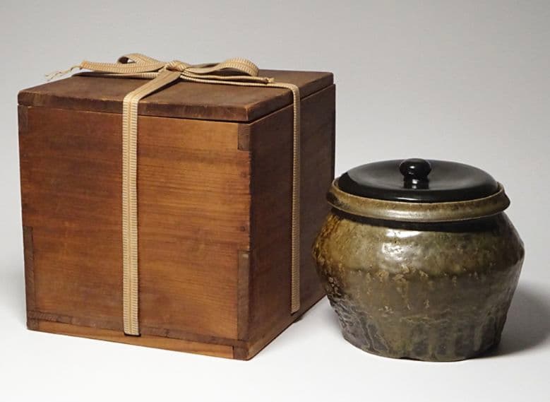 【鎌倉時代後期1185年〜1333年】国焼茶陶 常滑不識壷 水指 時代箱 茶道具