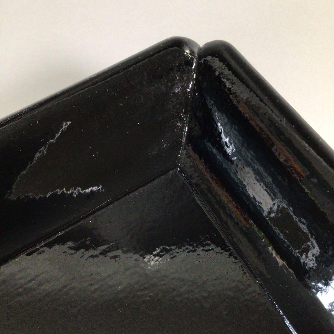 Ｐ７４６　四方盆　『鷲山塗』『山本象石作』『表千家　堀内宗完　箱書』　共箱