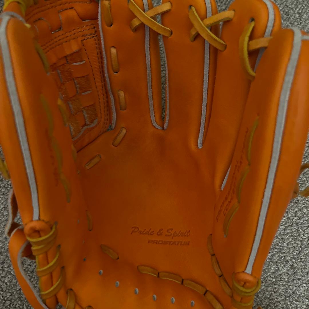 ZETT プロステイタス 硬式グローブ オレンジ