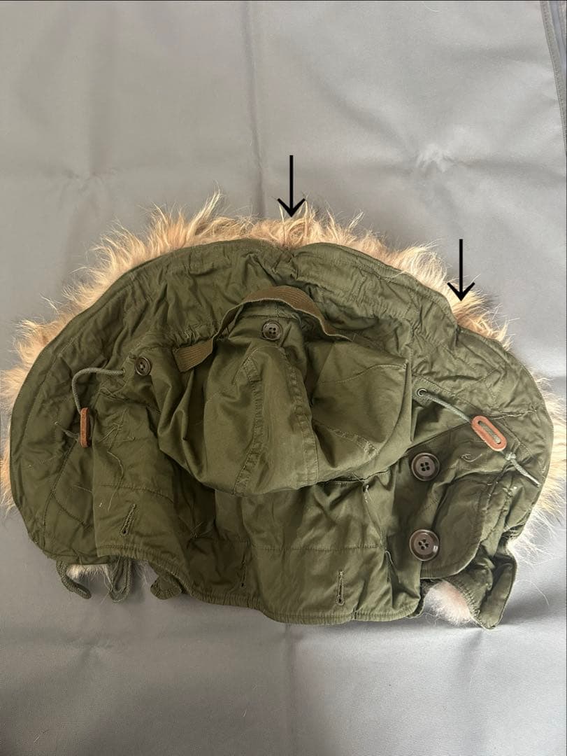 M-51 パーカー用フード　ワイヤー折れ2箇所