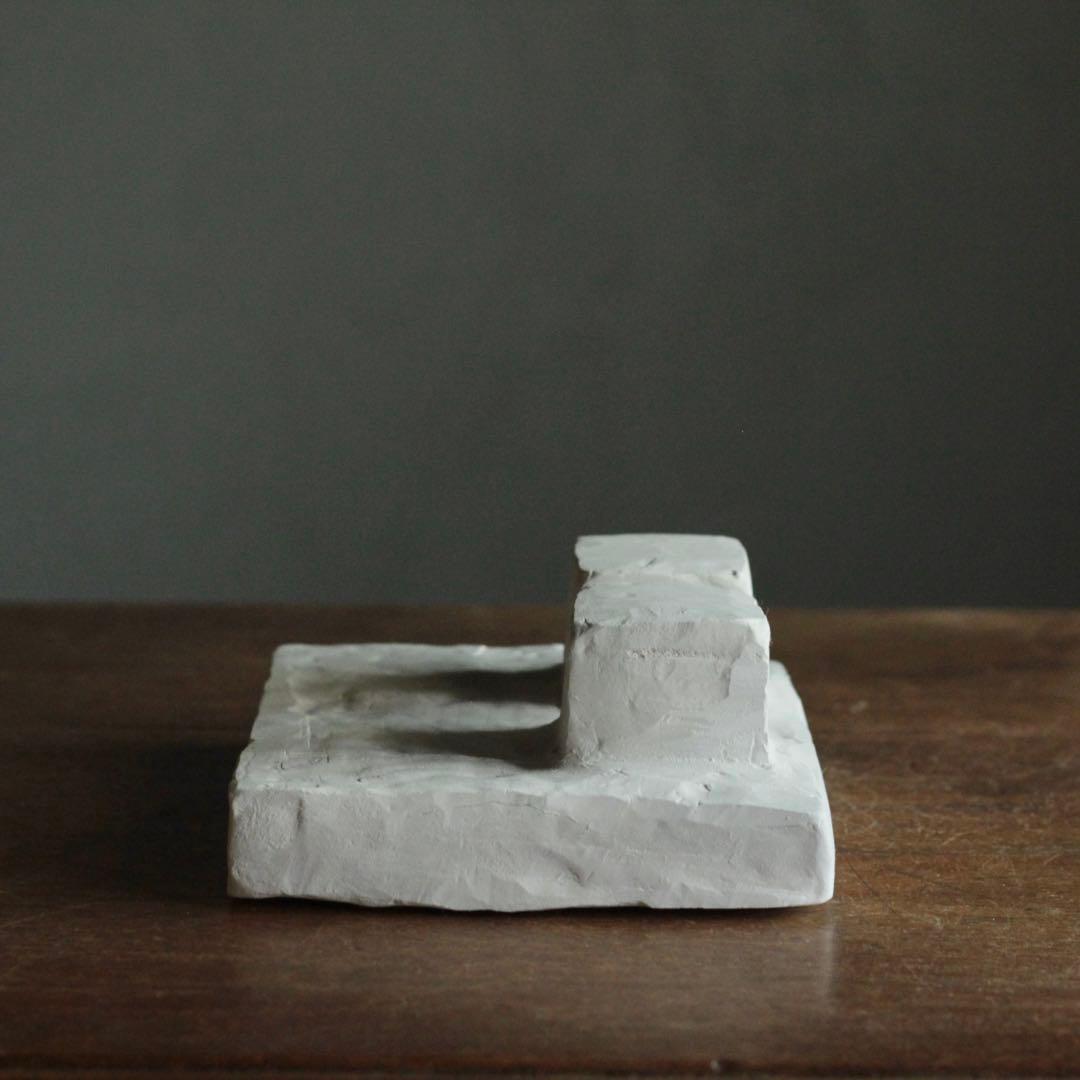 石塑粘土 立体作品 ２つの建物 現代美術 sculpture