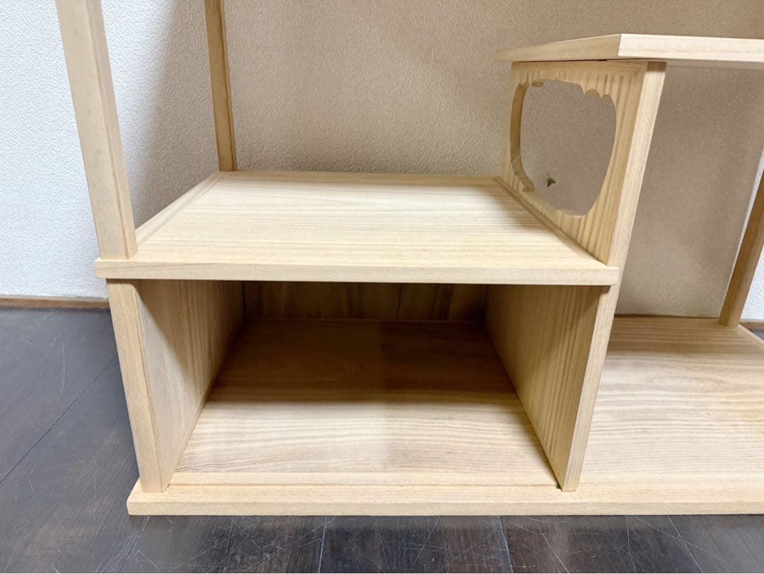 茶道具 桐木地 袋棚 利休袋棚 志野棚 組立式 炉用 煎茶道具 大棚 紙箱