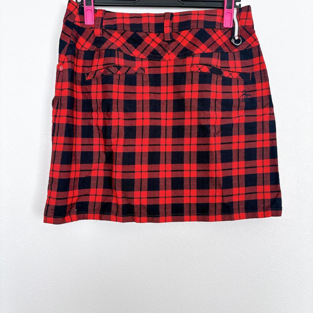Munsingwear 赤と黒のチェック スカート 【11サイズ】　ゴルフウェア