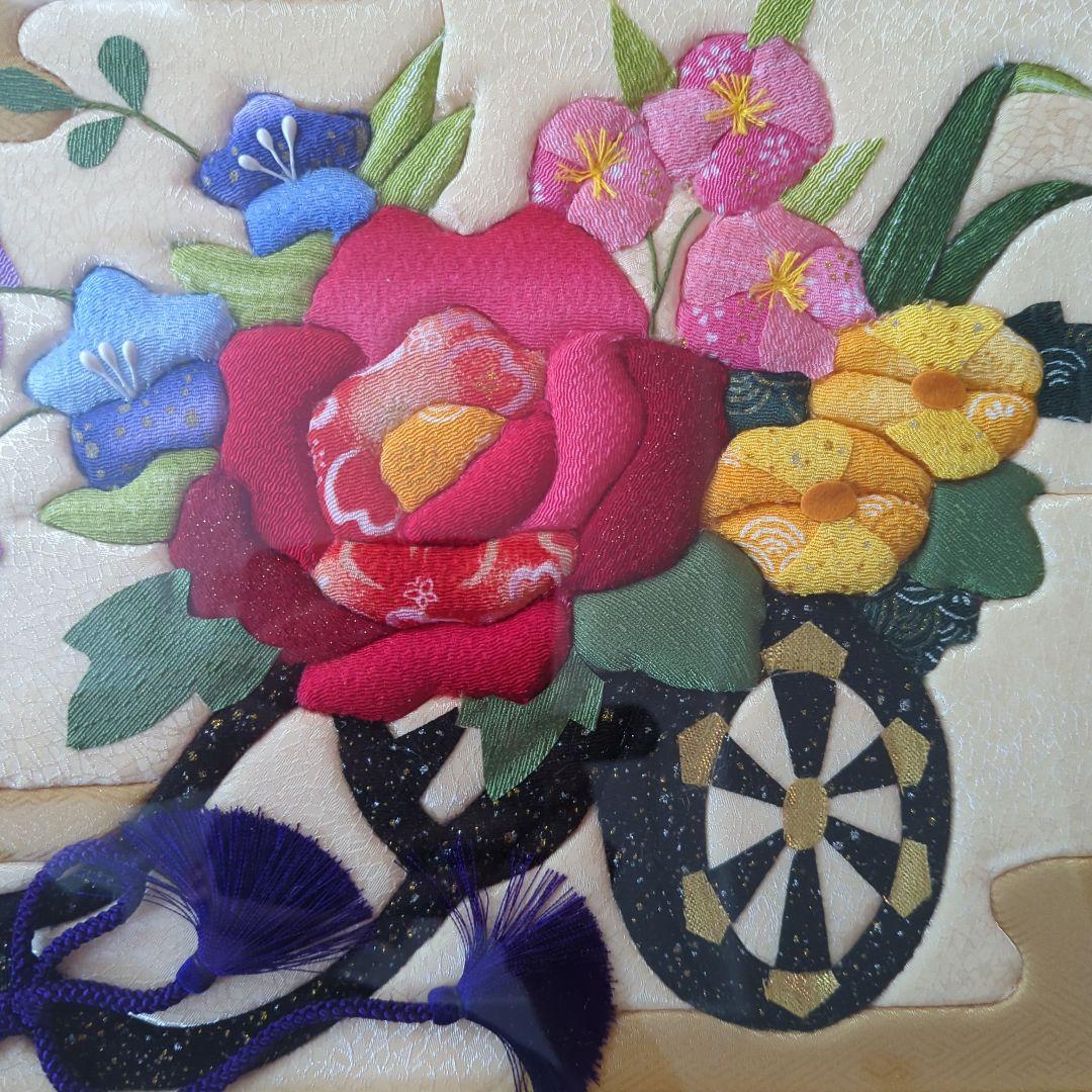 きめこみパッチワーク　福寿花車