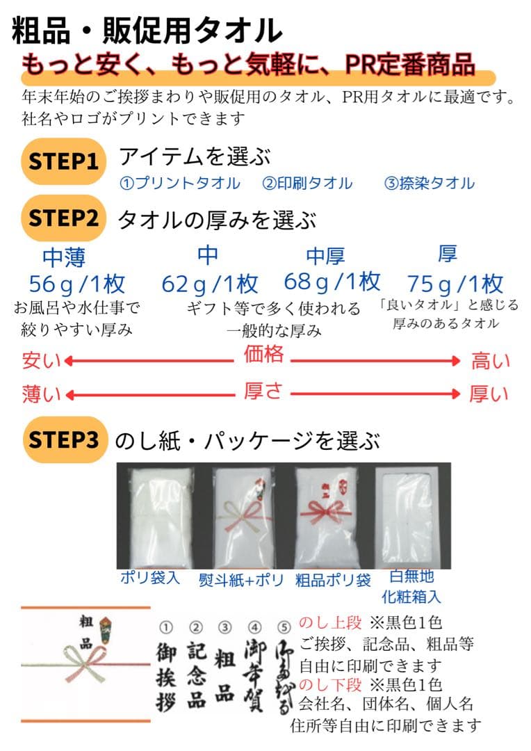 オリジナル粗品タオル