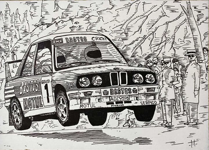 「ラリーカーと見物人」