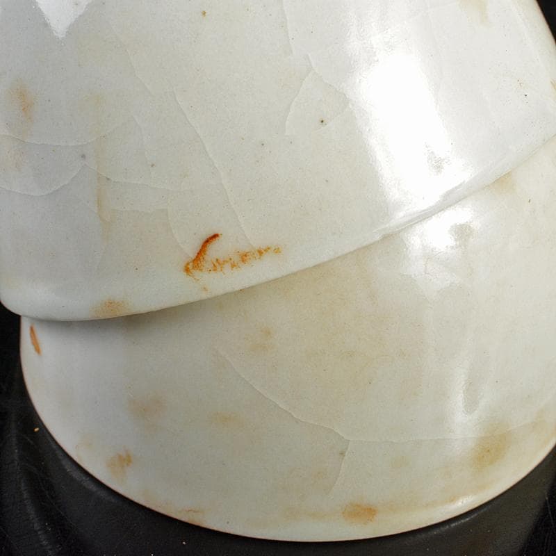 中国　大明成化年製款　青花　煎茶碗　五客　古竹　崇菊銘　碗筒付　D　R6835