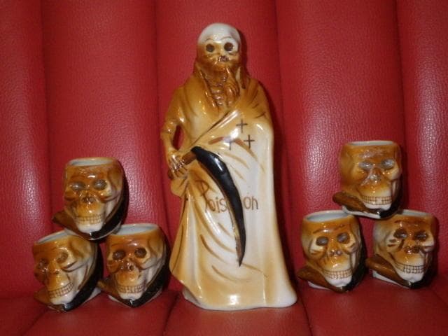 50'S★死神★スカル★デカンタ★ビンテージ★ポイズンボトル★髑髏★骸骨★毒瓶