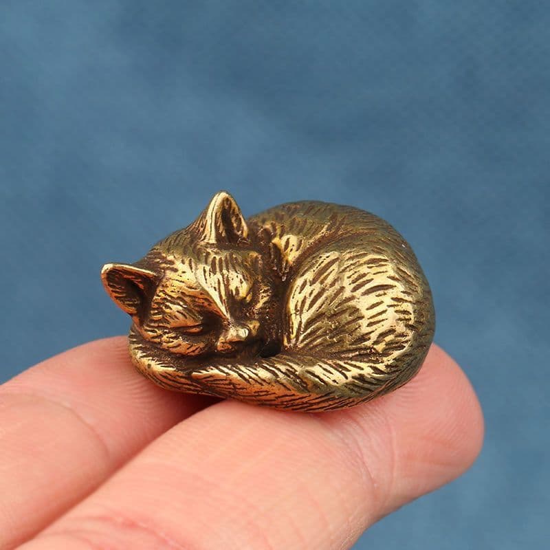 銅 細工 猫 置物 小働物 猫 お茶のかわいがり 装飾品 工芸品
