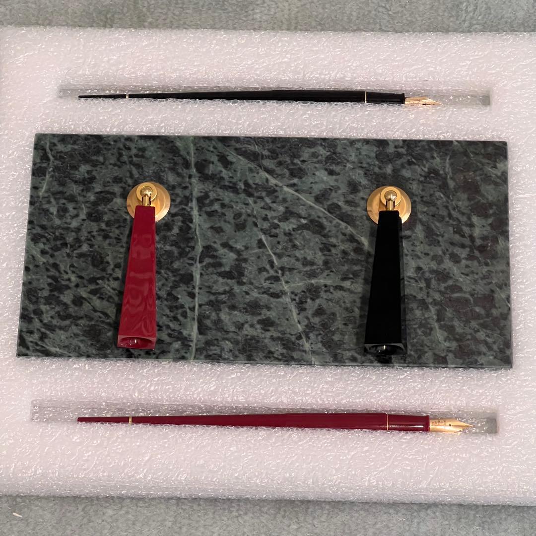 Pilot 2本セット　プラチナ　大理石製デスクペン　スタンド　DPD-5000