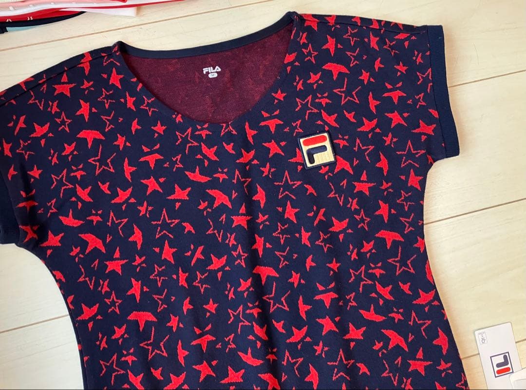 FILAフィラ＊星柄 ゲームシャツとプリーツスコートセット
