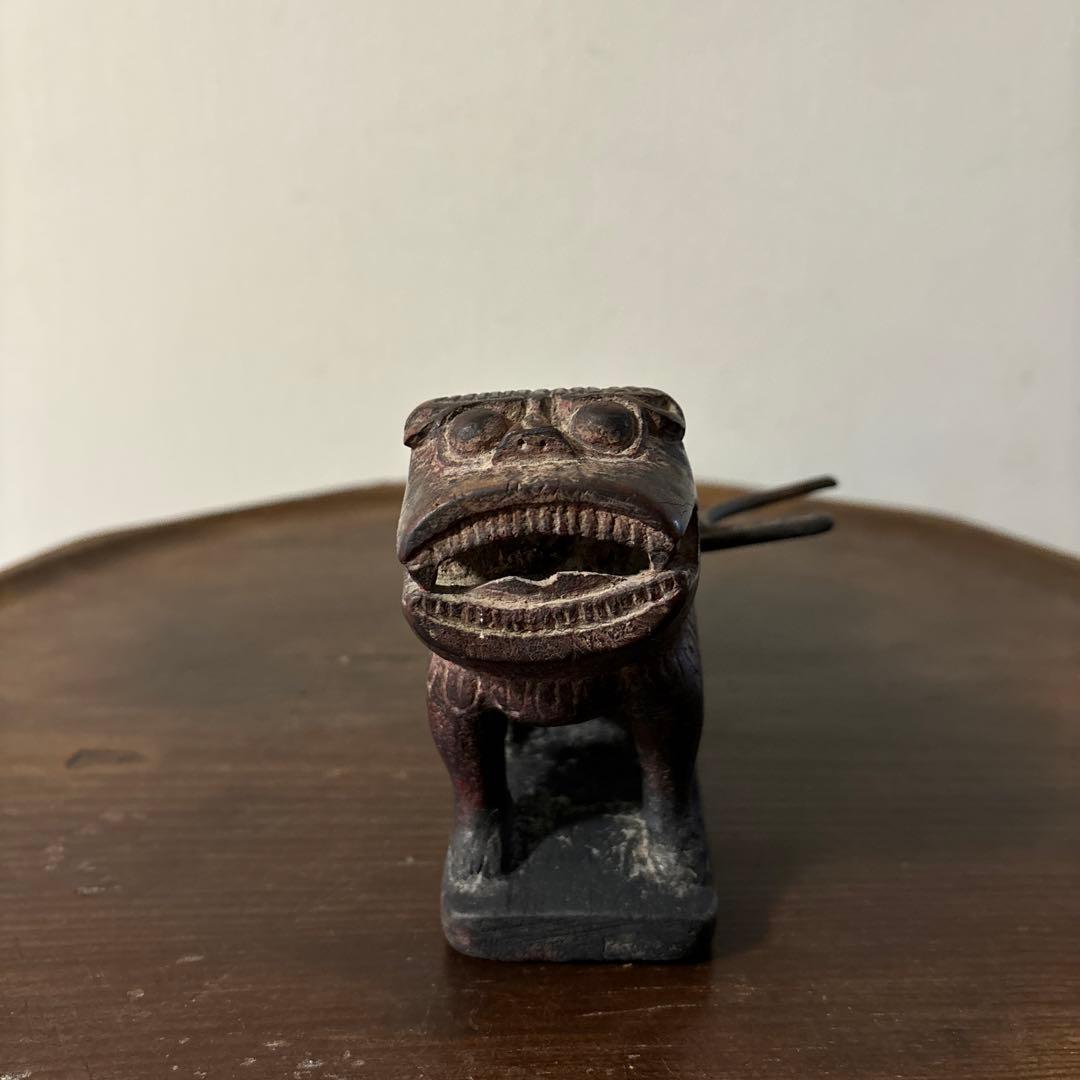 李朝墨壺　アンティーク　韓国骨董　狛犬　招き猫　福助　古美術　朝鮮古美術　木工品