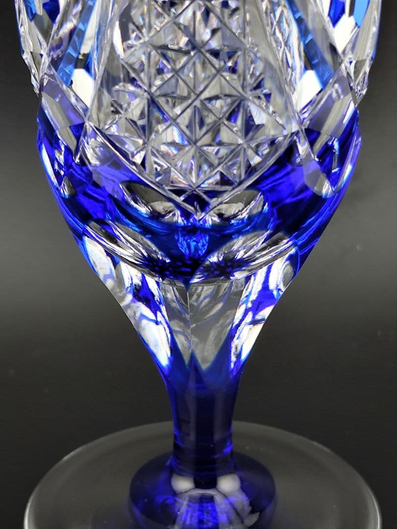 希少品☆江戸切子☆木村泰典 ワイングラス 脚付杯（切子 江戸切子 薩摩切子）