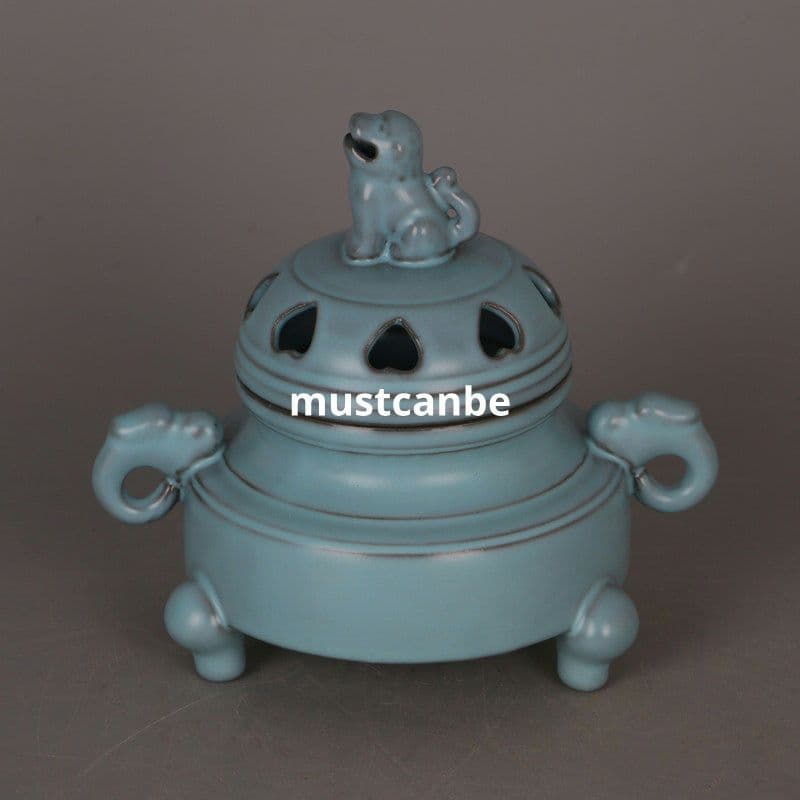 中国 汝窯 青磁 香炉 陶器 陶芸 香道具 仏具 青釉