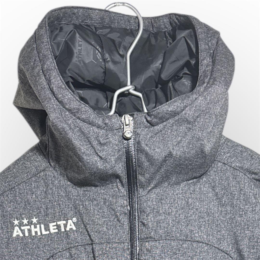 ATHLETA 中綿ジャケット メンズM グレー フード付き 防寒 アスレタ
