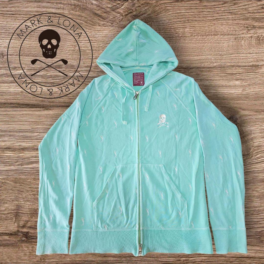MARK&LONA マークアンドロナ ジップパーカー スカルスイング グリーン系