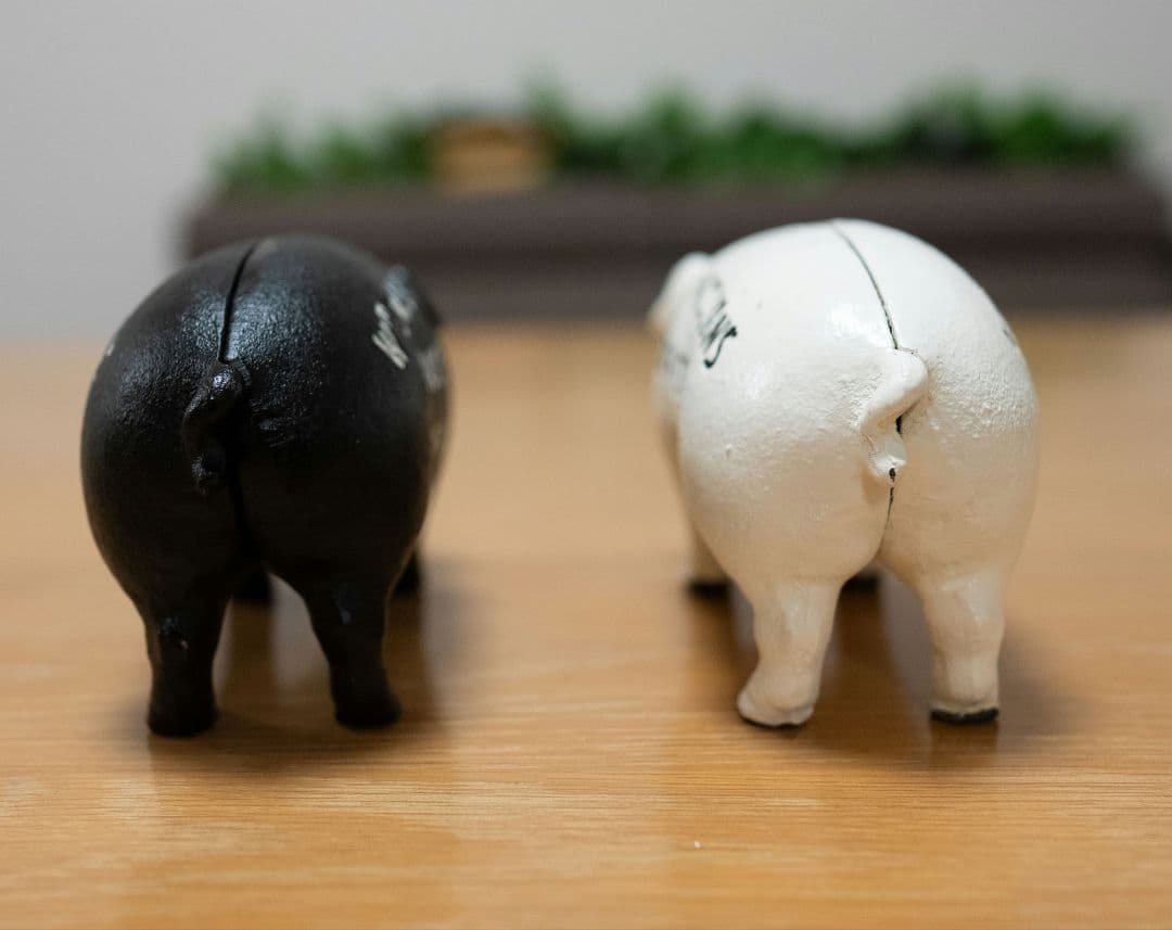 【2個セット】Hams PIG BANK ハムズバンク　アンティーク　貯金箱