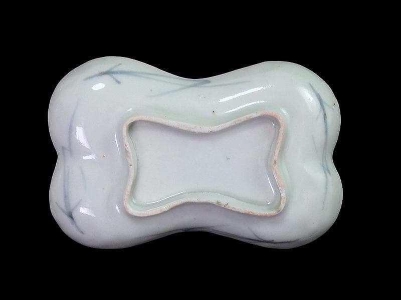 古伊万里　コンニャク印判　紅葉の図　糸巻形変形皿　江戸期　B008AS-CXe