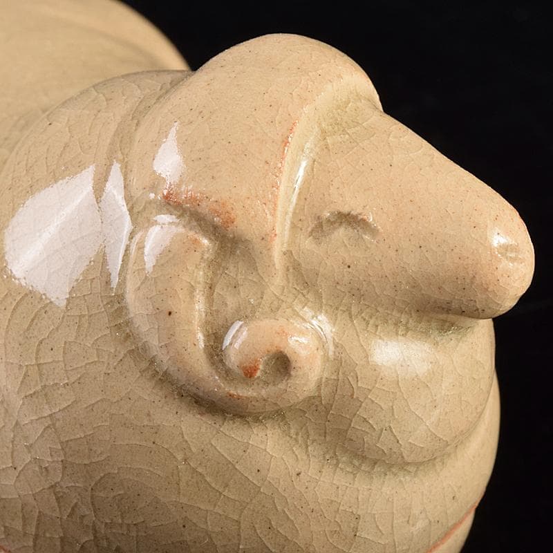 茶道具　萩焼　泥華窯造　十三代坂田泥華　羊香合　共箱　N　R7613