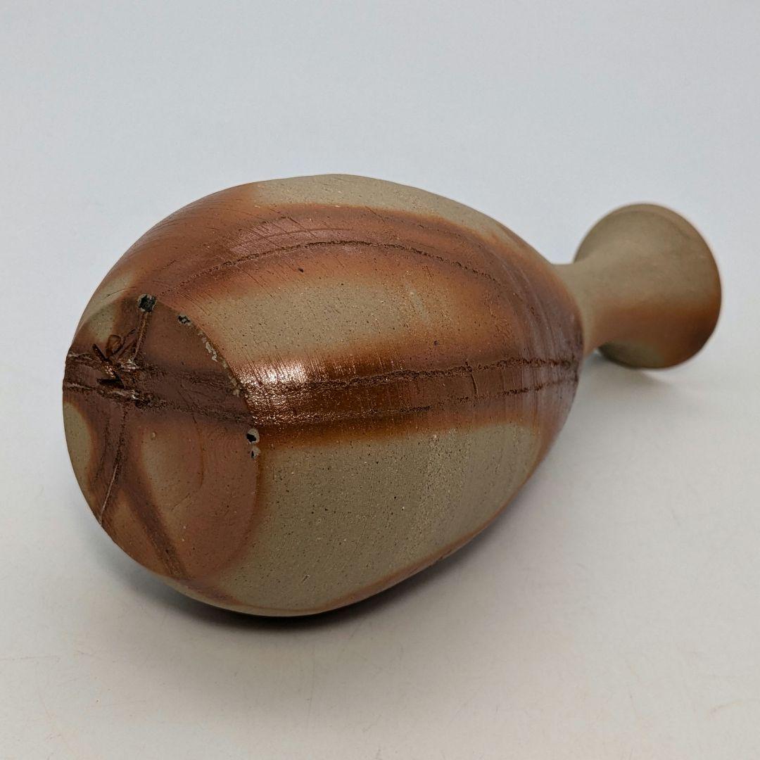 岡山県重要無形文化財 山本出 備前焼 緋襷一輪花入 用心箱 花瓶 花器 一輪挿し