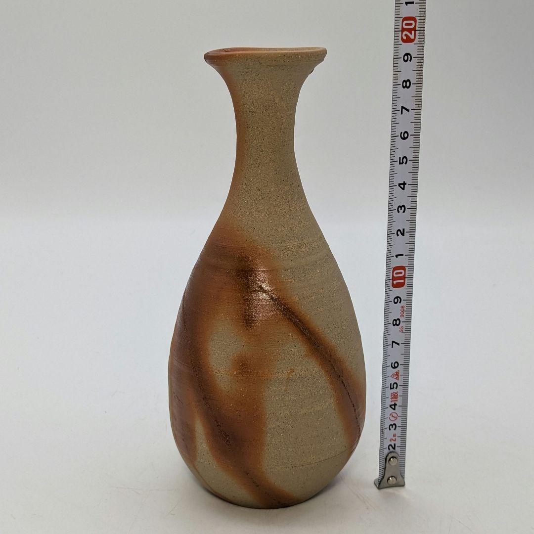 岡山県重要無形文化財 山本出 備前焼 緋襷一輪花入 用心箱 花瓶 花器 一輪挿し