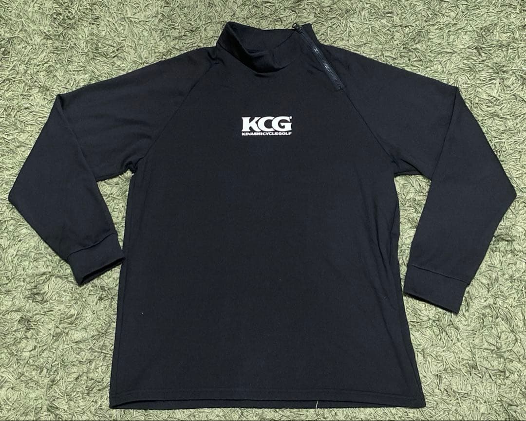 木梨サイクル　ゴルフ　KCG ブラック 裏起毛長袖カットソー