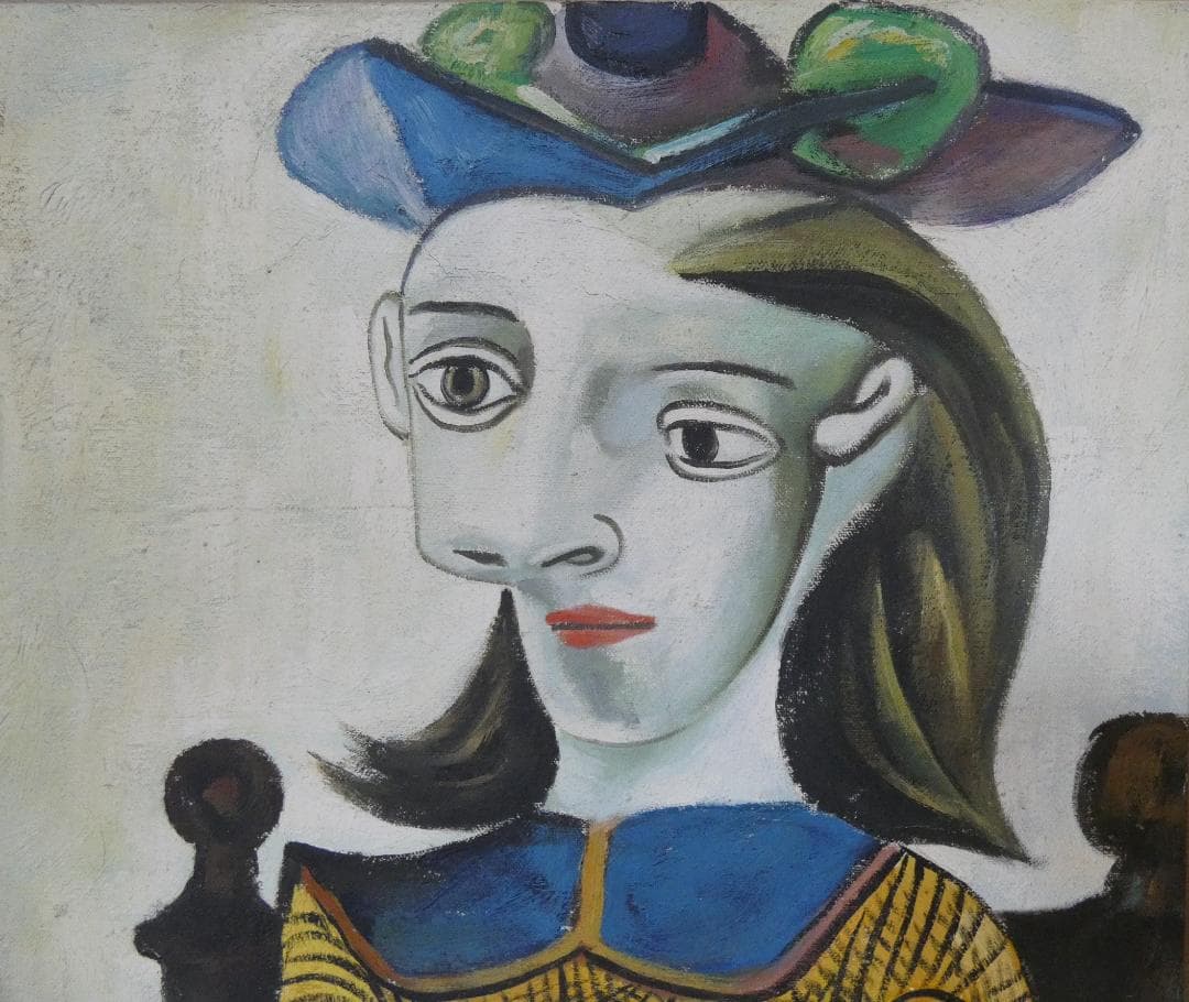 油絵 パブロ・ピカソ 【人物】手描き 肉筆 F8 額付き