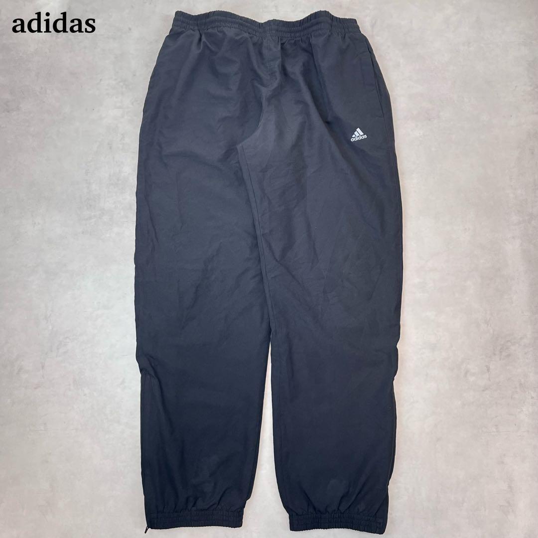 00s adidas バギートラックパンツ 刺繍ロゴ ブラック 4XO