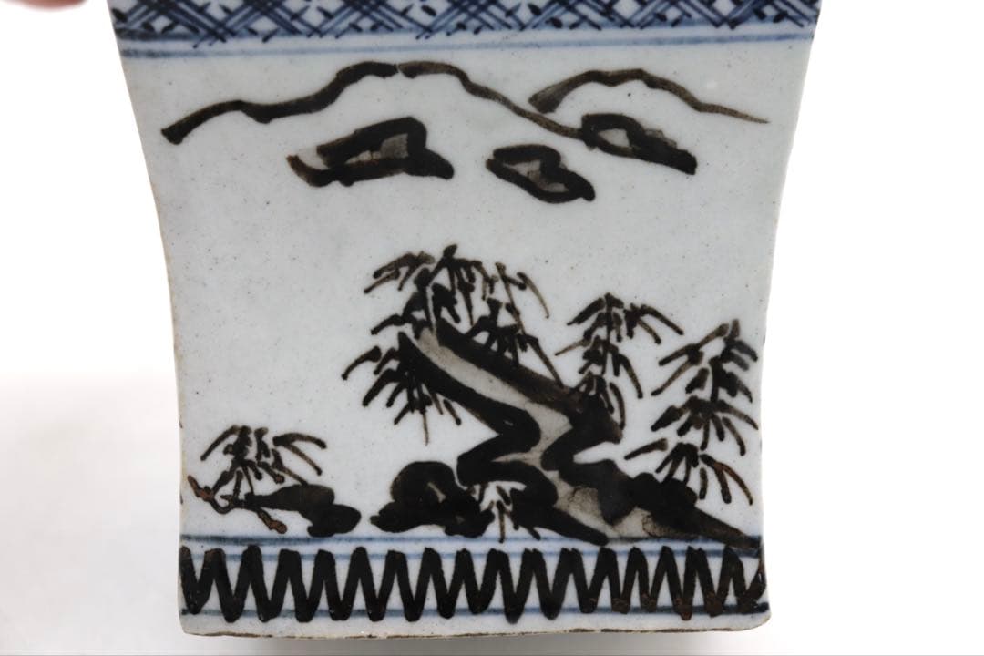 京都の名工　雍州乾山　角鉢　茶道具　共箱　送料込み250529