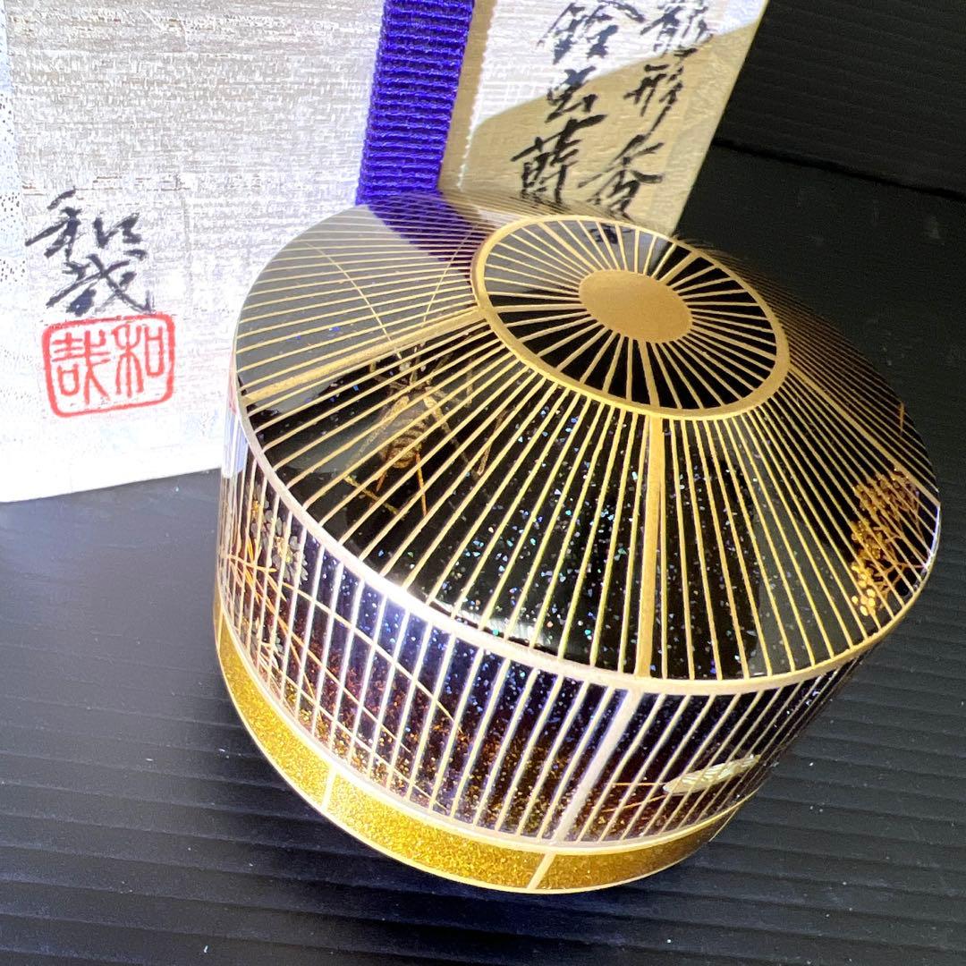 輪島塗名工　代田和哉　虫籠形香合　鈴虫蒔絵　共箱　東Y7-0725⭐︎2Fトトヒサ
