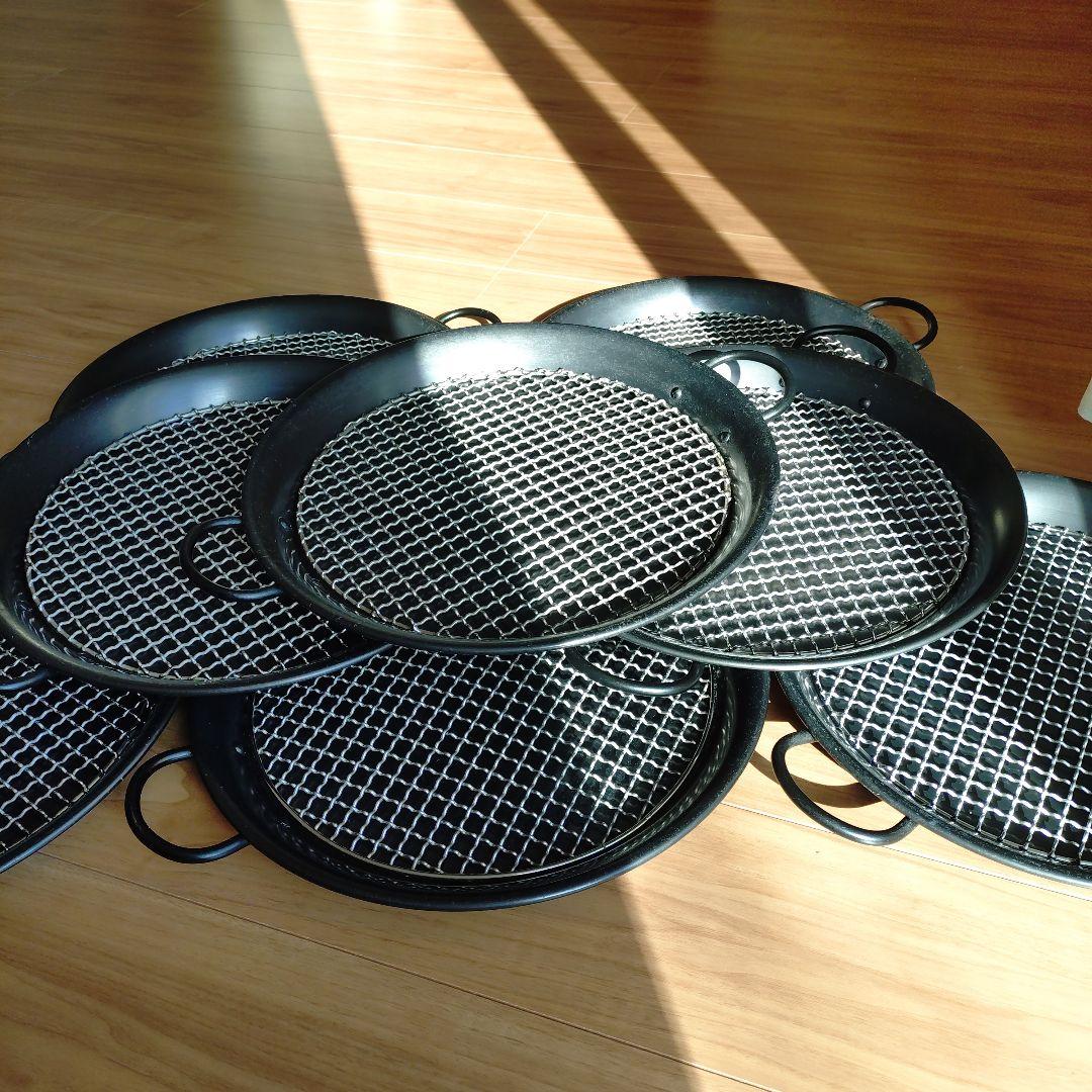 パン屋さん 什器 パエリアパン 網付き ８個セット グリルパン