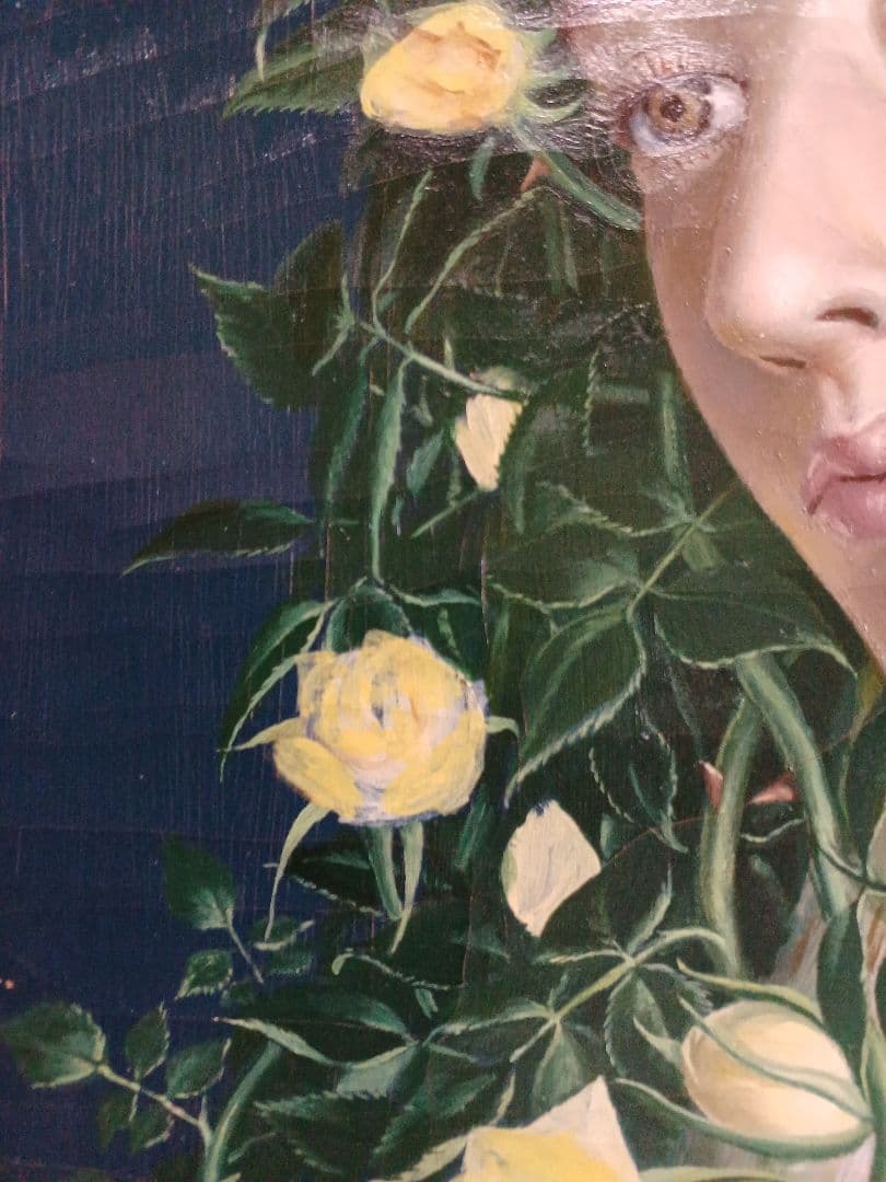 藤野一友（中川彩子）　「妖精」　油彩F6　シュルレアリスム　幻想　夭折画家　希少