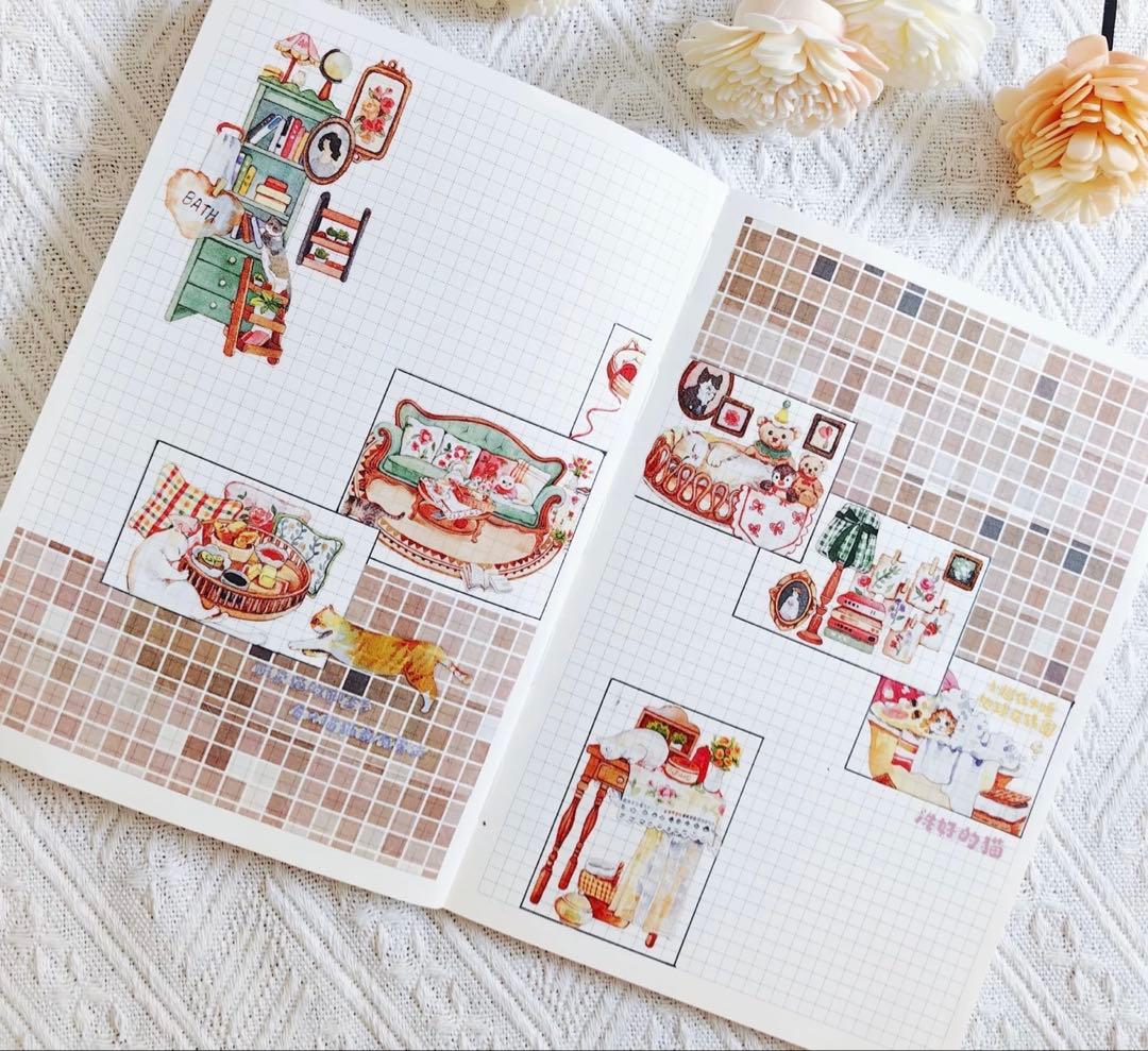 海外マスキングテープ巻売り ねこと部屋 装飾マスキングテープ