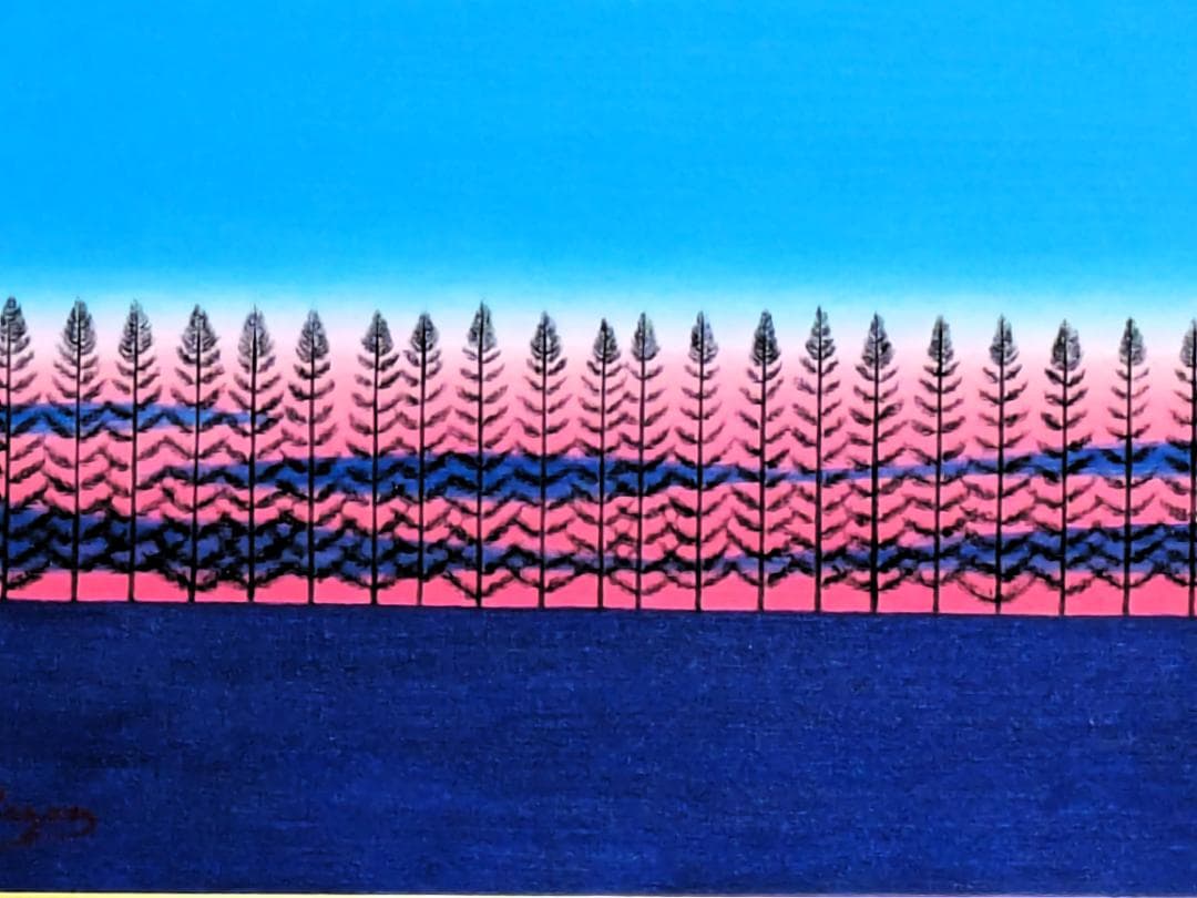 ★美瑛・夕暮れのマイルドセブンの丘・肉筆油彩画・F6キャンバス