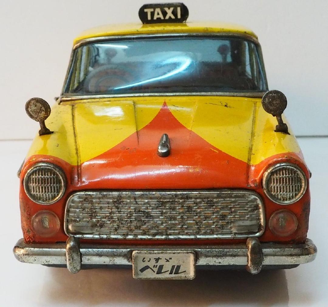 萬代屋【イスズ ベレル タクシー リモコン欠】当時物ブリキ製ミニカーTIN【箱無