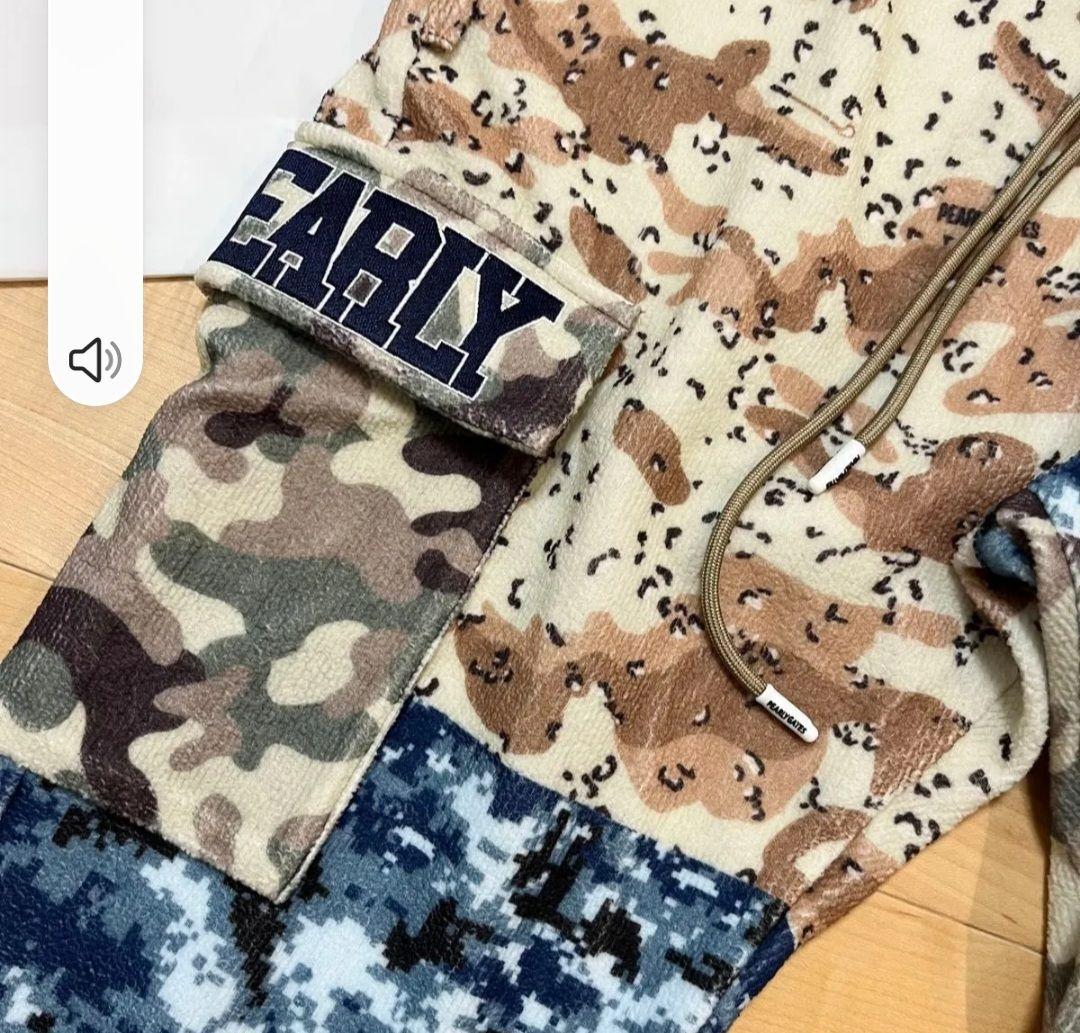 パーリーゲイツ ダブルラッセル マルチカモプリントパンツ 裾リブ ジョガーパンツ